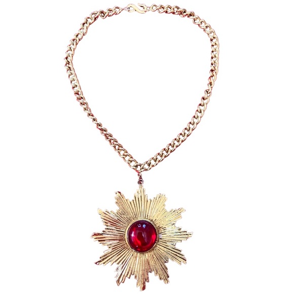 Vintage Yves Saint Laurent sunburst necklace